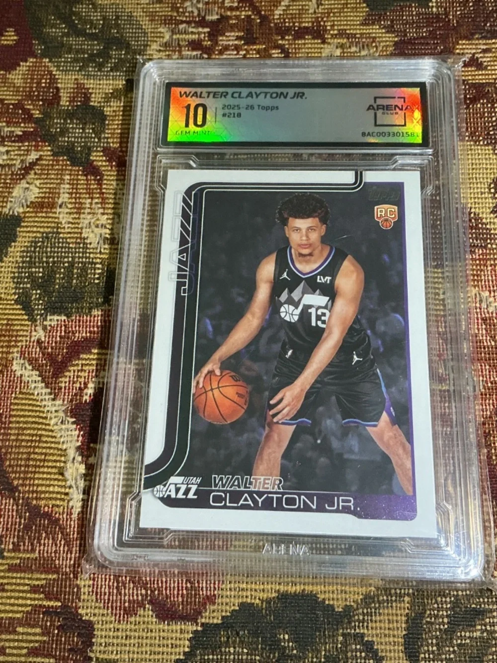 2025-26 Topps 218 Walter Clayton Jr. Rookie card Graded Arena 10